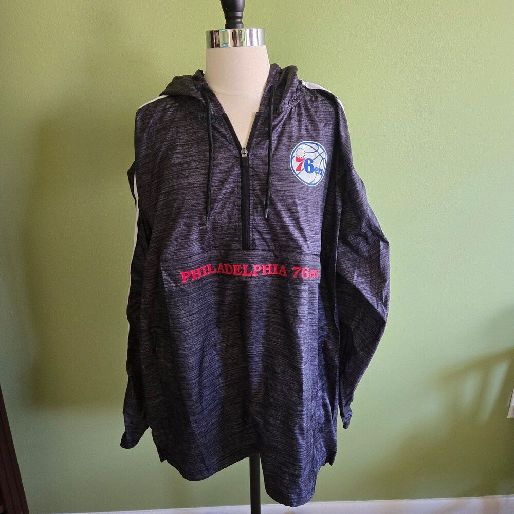 Philadelphia 76ers Pull Over Rain Jacker Size XL